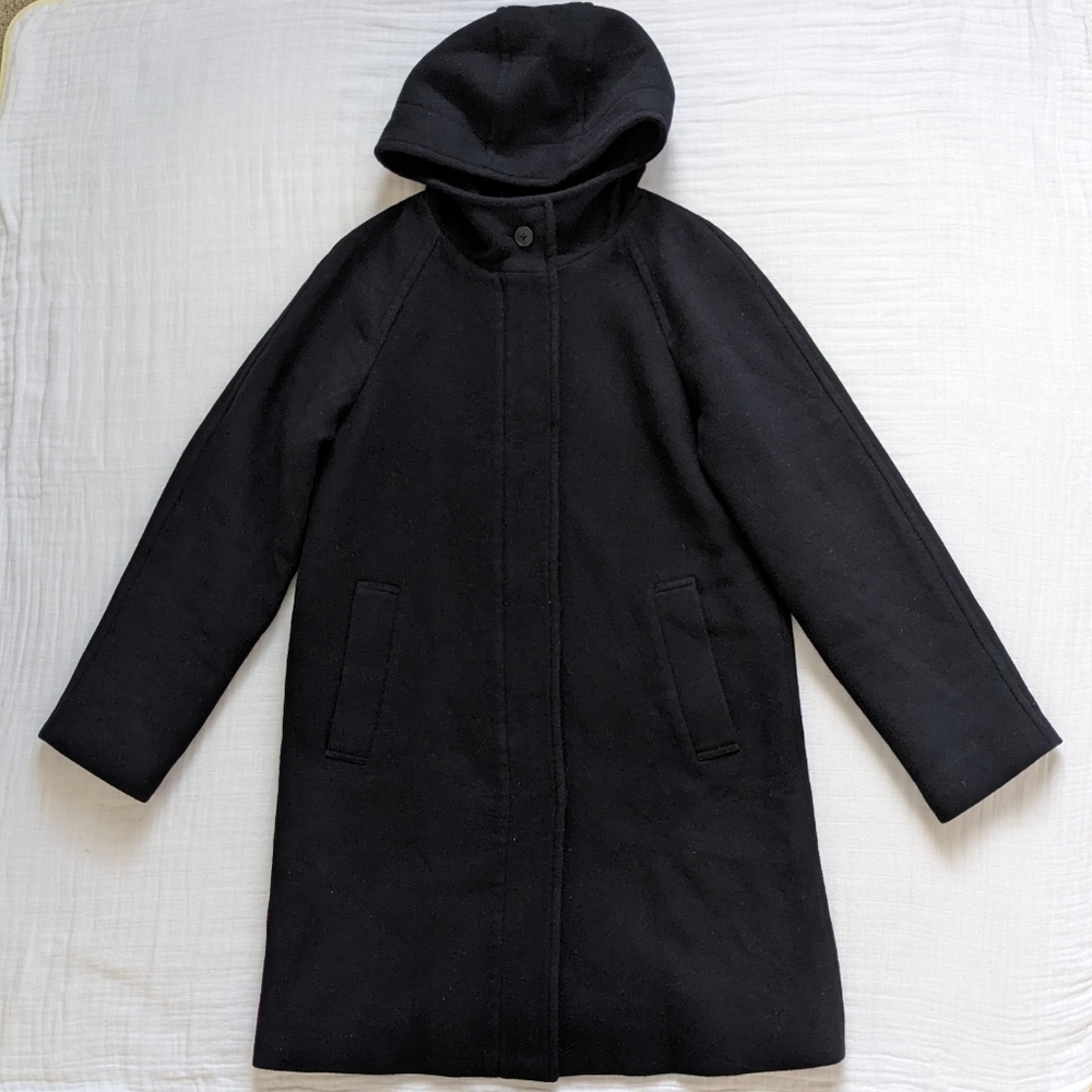 Muji Black Hooded Coat